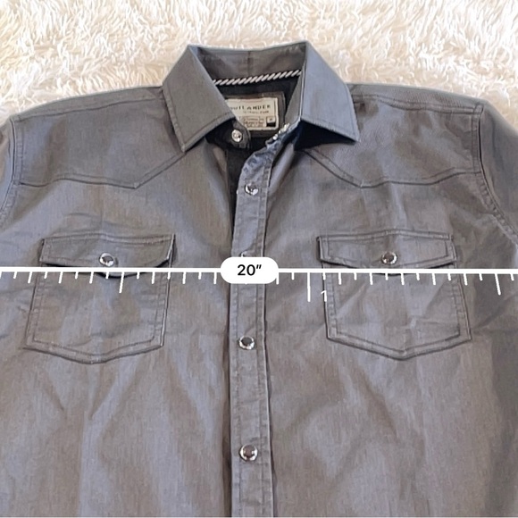 Men’s Outlander Charcoal Casual Button Down Shirt S - Picture 7 of 9